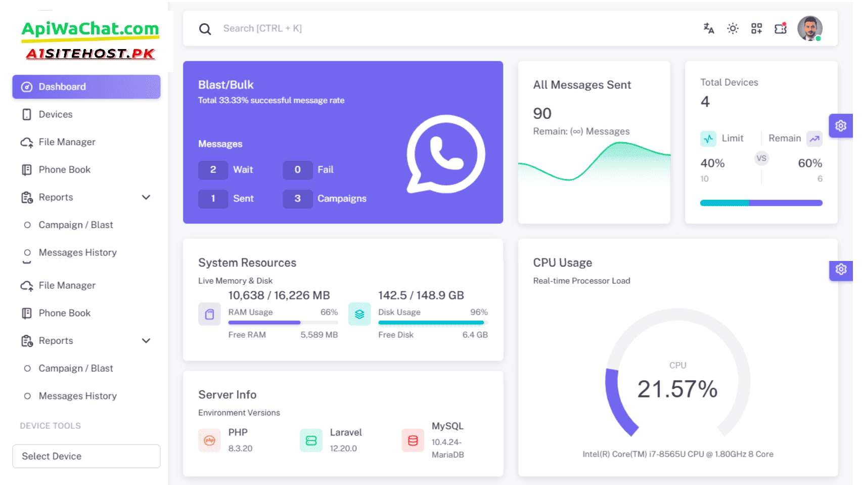API Wa Chat Dashboard